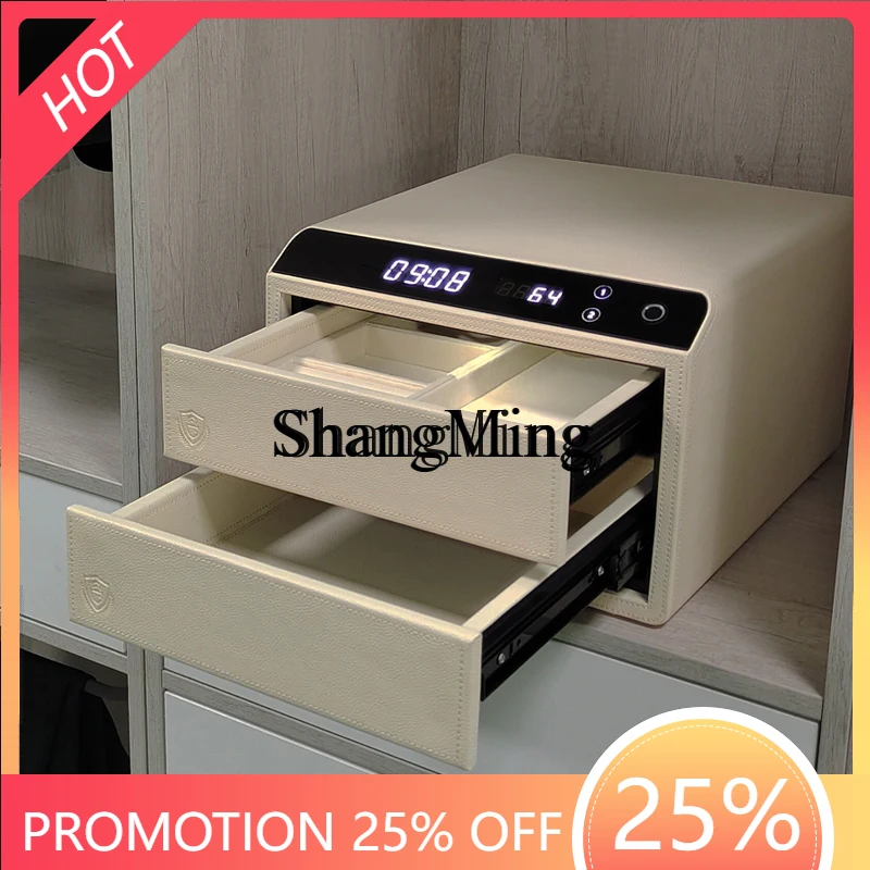 

CL Small Fingerprint Password Drawer Storage Box Safe Double Layer Office