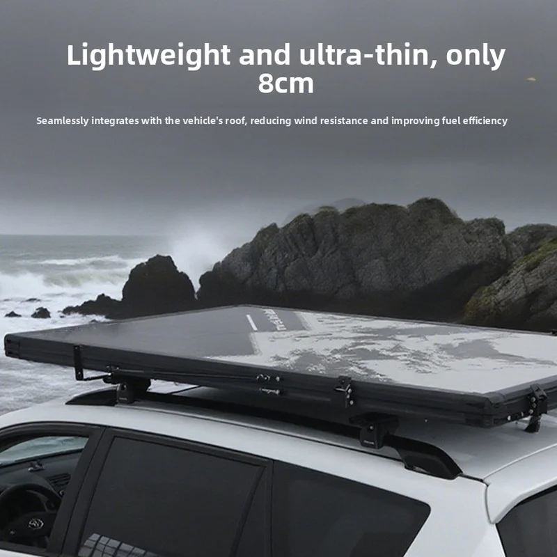 High Quality 8cm Ultra-thin Triangle Hard Shell Rooftop Tent, Double Layer Four Season Quick Set Up For Vehicle Outdoor Camping