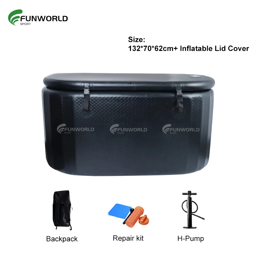 حوض استحمام قابل للنفخ بغرز متدلية، نظام حوض استحمام ثلجي قابل للنفخ مع مبرد مياه