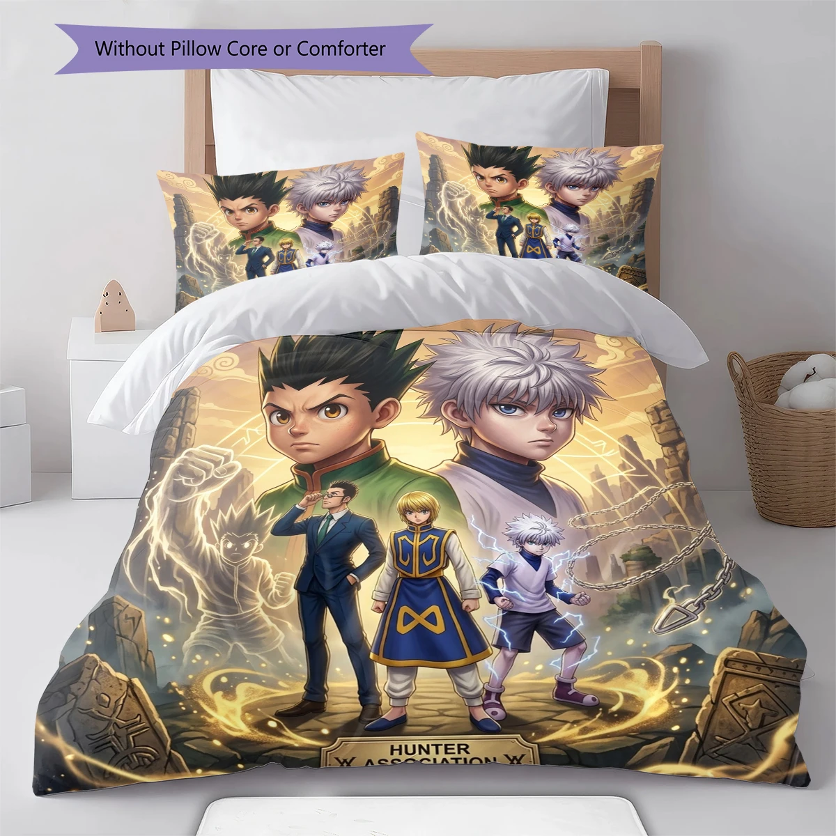 Hunter x Hunter Soft Comfortable Duvet Cover, Children Bedding Set Gift, Different Sizes -HE92