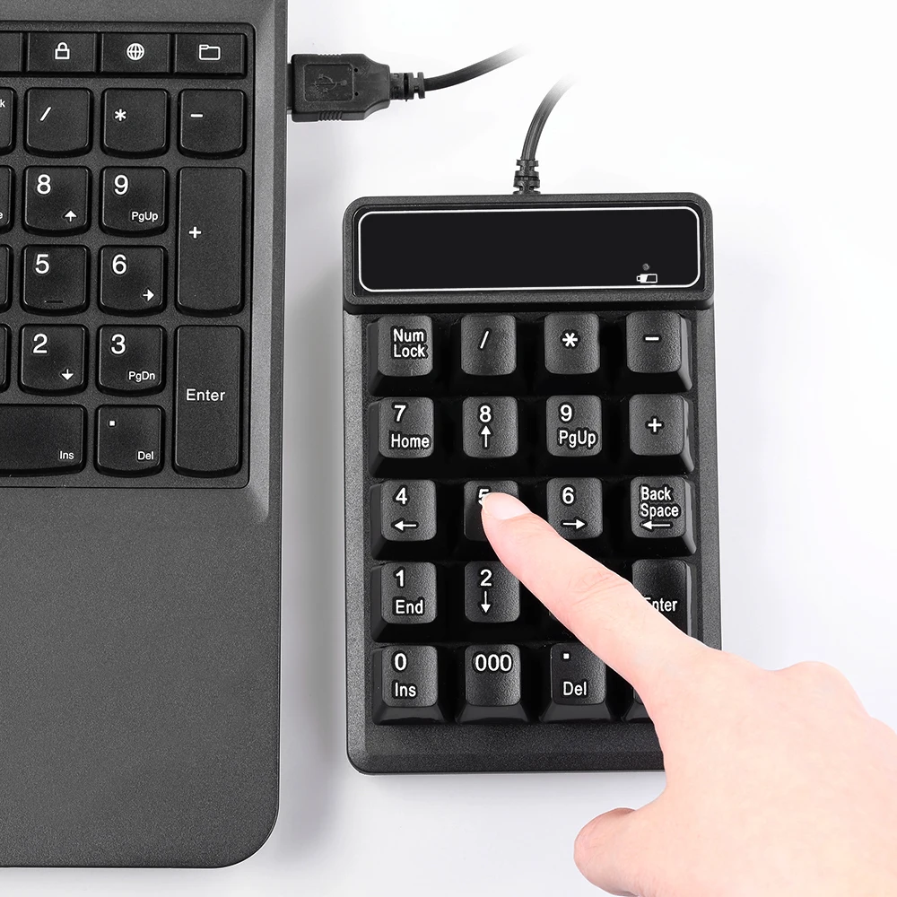 【Sale】Keypad USB Wired Numeric Keypad Mechanical Feel Number Pad Keyboard 19 Keys Water-proof for Laptop Desktop PC Notebook