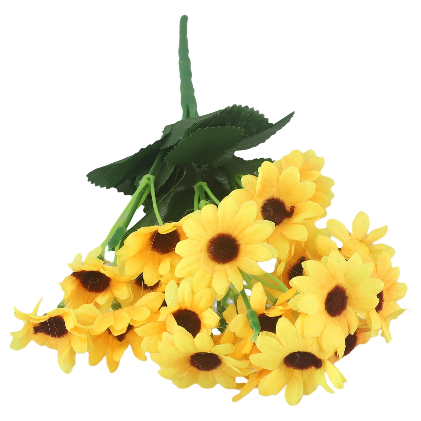 1 Bunch 24 Heads Artificial Sunflowers Fake Flower Bouquet For Garden Wedding Cafe Store Party Decor