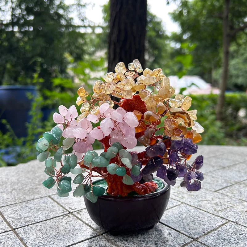 

Wholesale Crystal Tree Natural Agate Crystal Coin Tree Ornaments