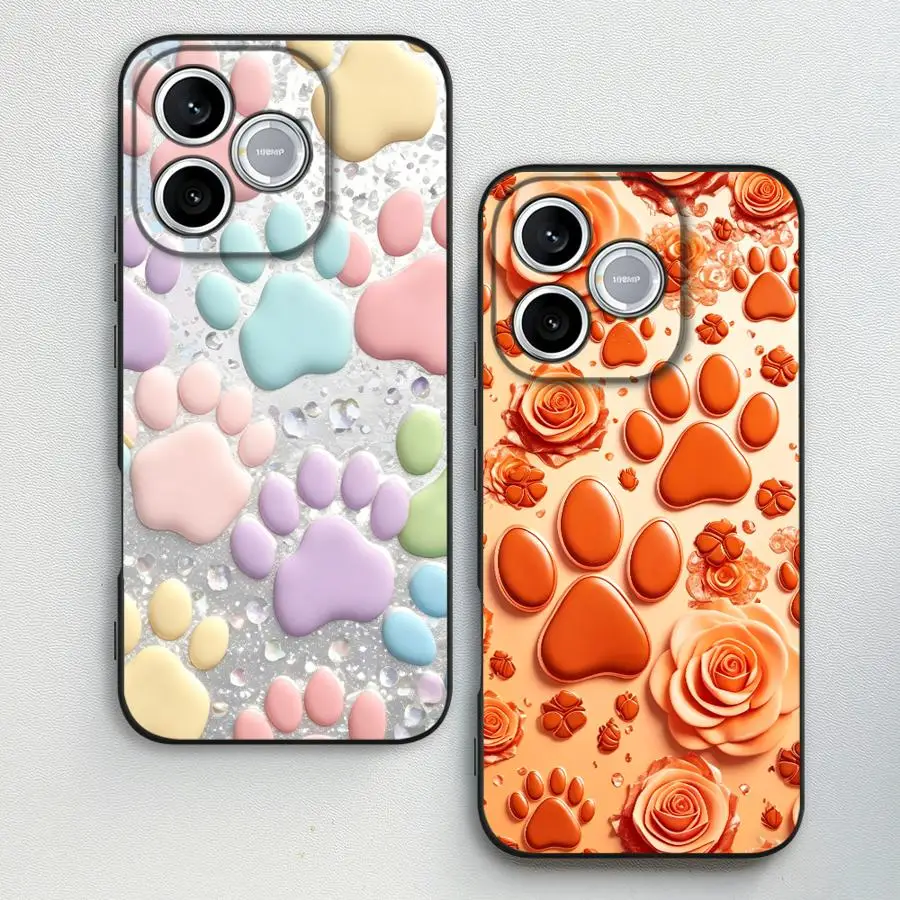 Orange Rose Paw Print Funda Phone Cover Case for Honor X8 70 90 X9 X5 X6 200 8X X7 400 Magic5 600