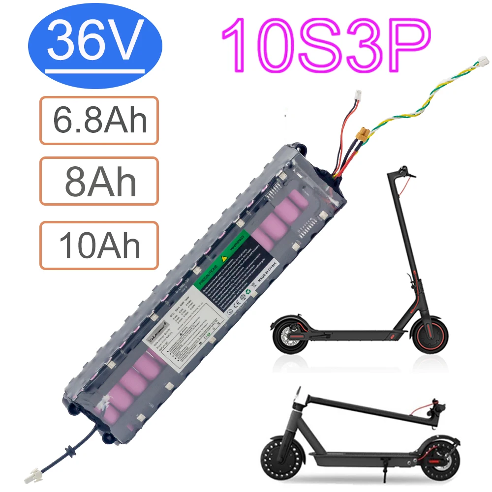 10S3P 36V 6.8Ah 8Ah 10Ah for Xiaomi Mijia electric scoote M356 18650 Lithium Battery Pack/charger, With BluetoothCommunication