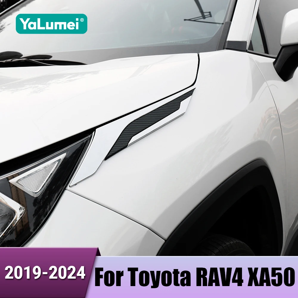 

Car Leaf Board Lamp Eyebrows Engine Hood Decorative Strip For Toyota RAV4 XA50 2019 2020 2021 2022 2023 2024 Hybrid Accessories