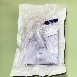 500ml Pet Consumables With PVC Drainage Valve Anti-reflux Urinary Drainage Bag Luer Lock Attach Extension Tube And Strap 1PCS