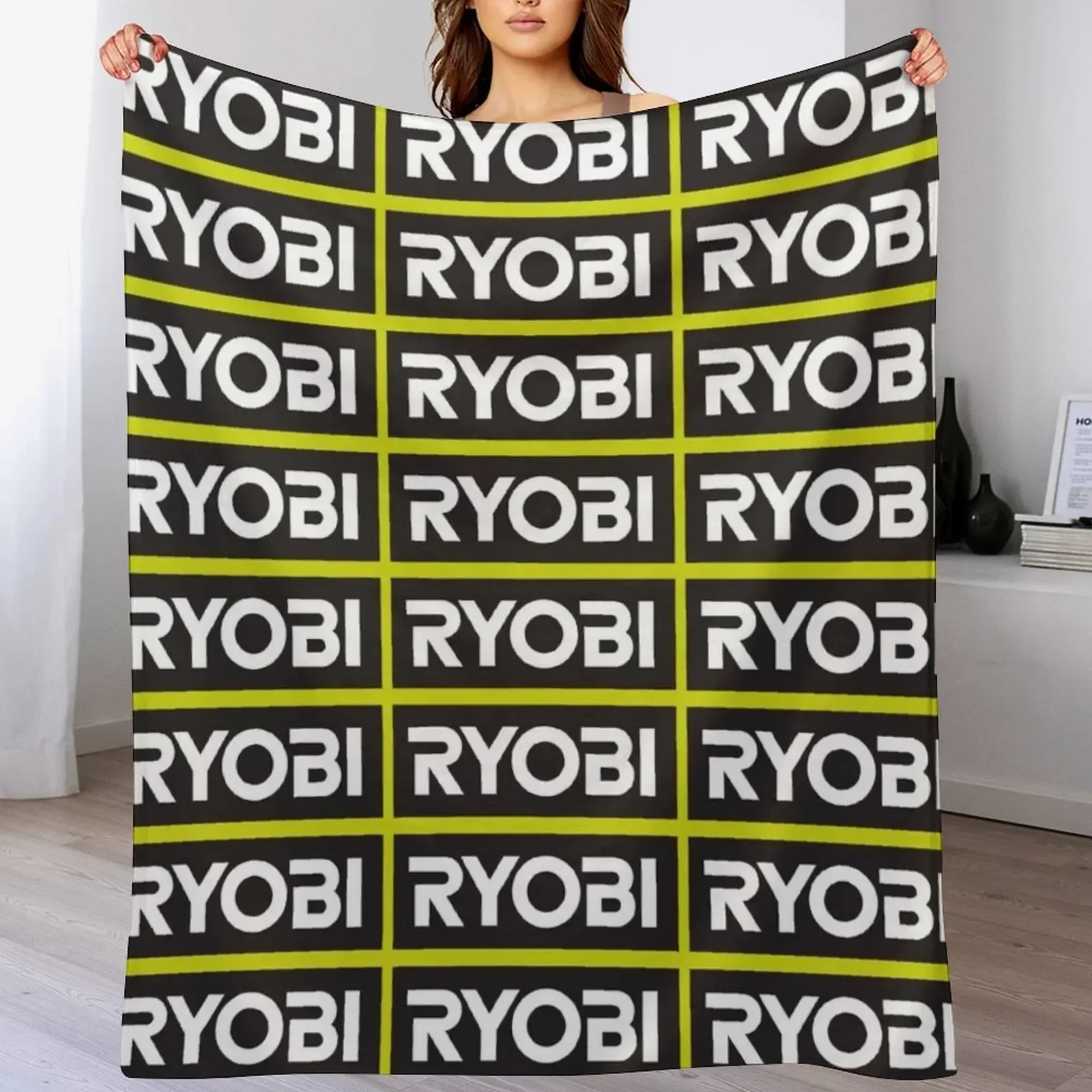 Ryobi Throw Blanket Shaggy Flannel Fabric Blankets