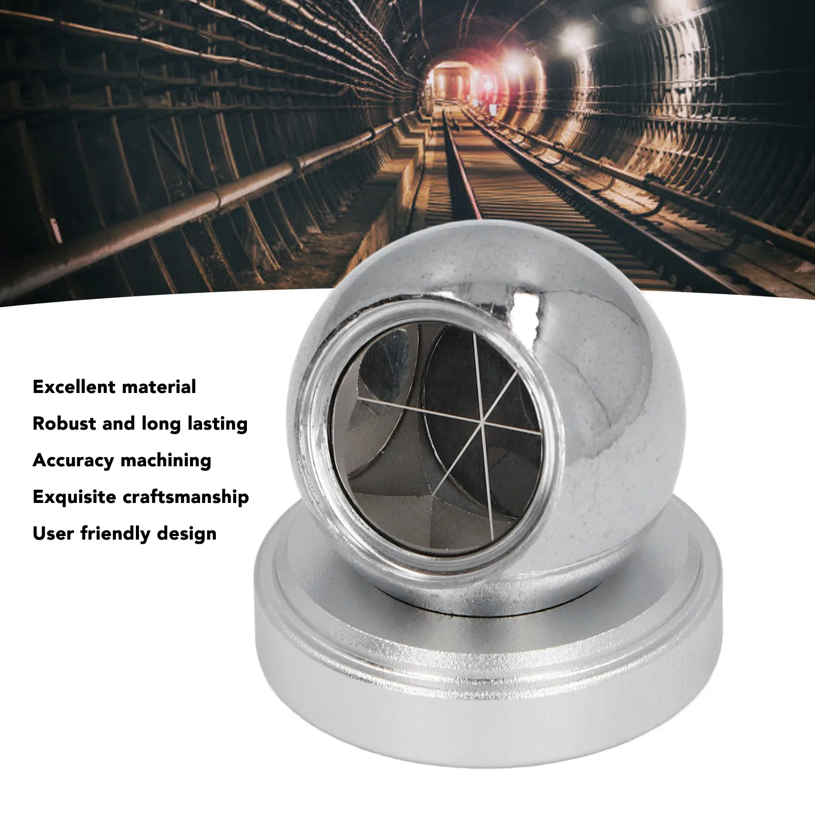 Total Station Spherical Prism Compact Total Station Ball Prism Multifunctional for High Speed Rail Shipbuilding Measurements
