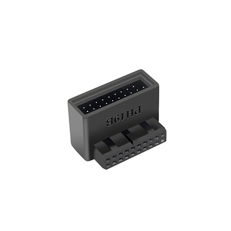 

Desktop Computer Motherboard USB 3.0 Connection Adapter 19p 20p Vertical Plug Needle 90 Degree Turn Installed Steering Elbow