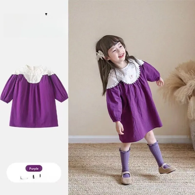 

Girls Spring Autumn Princess Dress Korean Style Cute Fashion Kids Toddler Party Dresses for 90-130cm