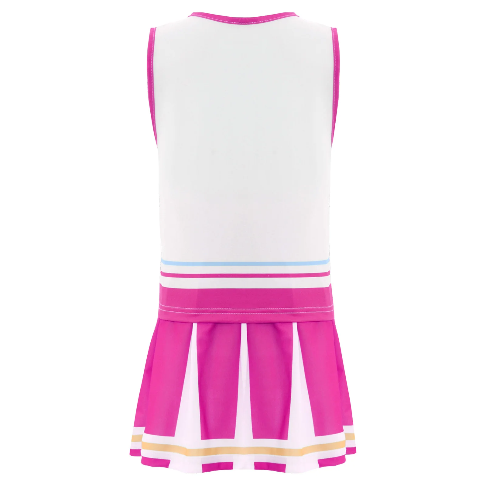 Children's Cheer Dance Outfits Girls Cheer Leader Costume Outfit Contrast Color Sleeveless Top Skirts Kids Cheerleading Uniform