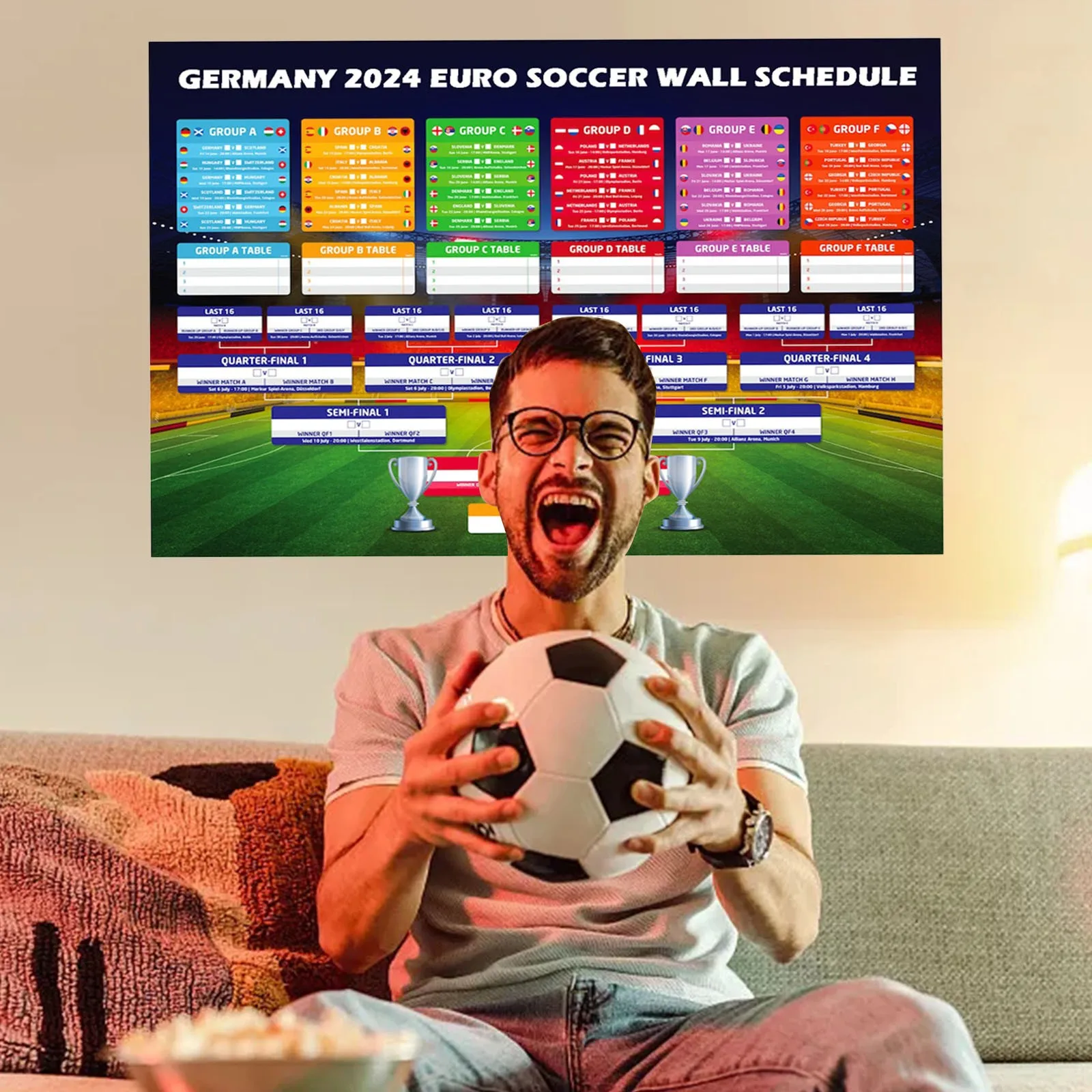 Germany 2024 Wall Schedule Wallchart 2024 | Germany Themed Wallchart | Track The Scores And Follow The Full Schedule | Football