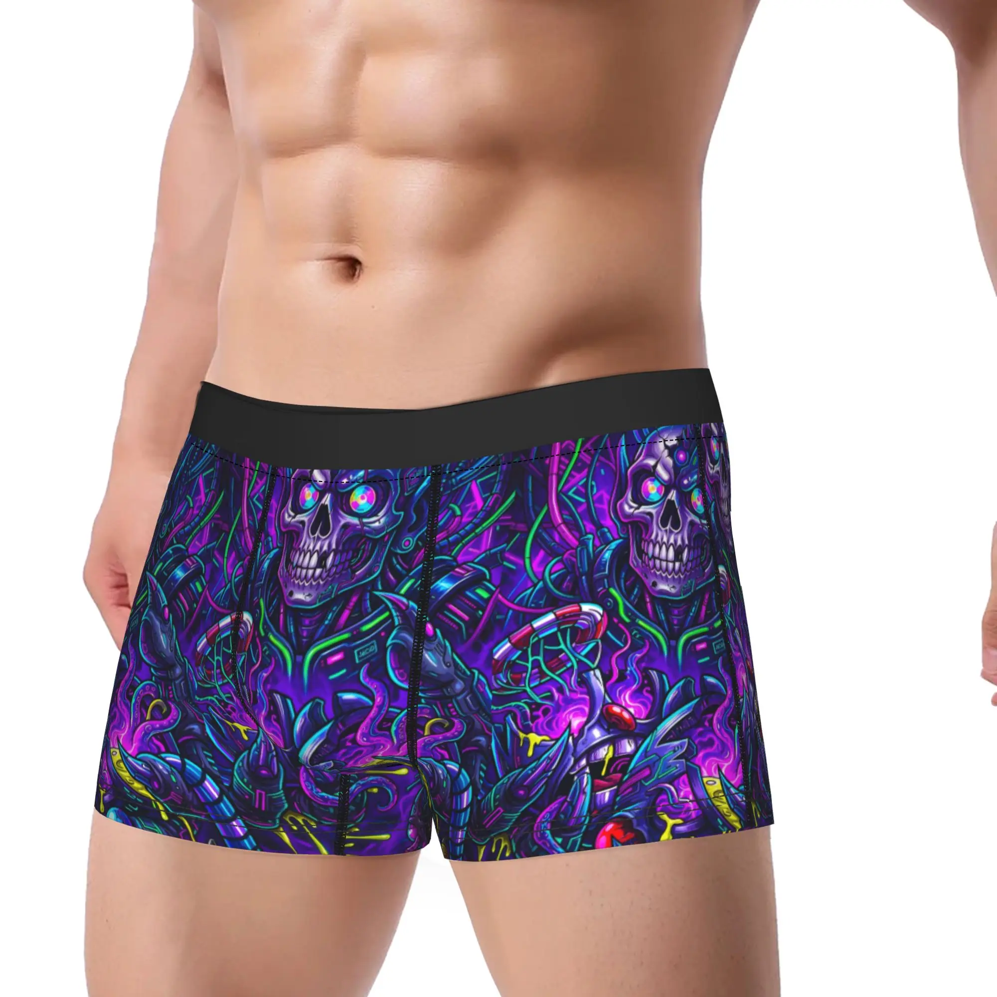 Psychedelic Purple Dark Wizard Art Underwear  Custom Trunk Quality Man Underpants Funny Boxer Brief Birthday Gift