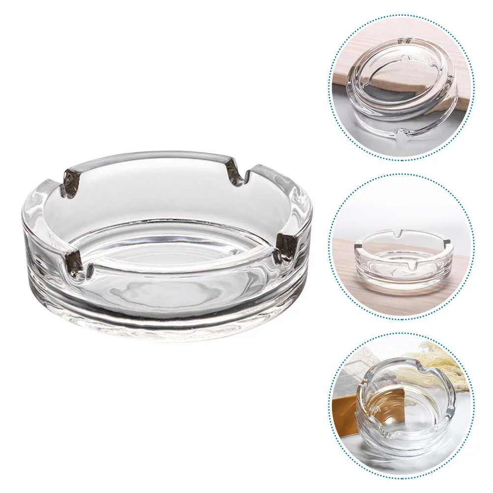 Ashtray Terrarium Fogger Cigarette Storage Holder Simple Style Clear Glass Household