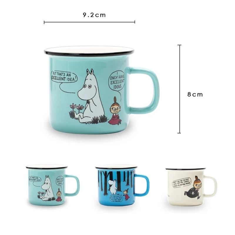 300ML Cartoon Ceramic Mug Retro Imitation Enamel Mugs Office Home Funny Water Cups Breakfast Milk Coffee Tea Cup For Gift