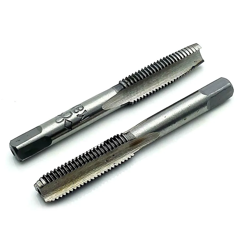 Carbon Steel M8 x 1mm Taper Tap and Die Set for Metric Thread Right Hand 3pcs Package Including 2 Taps and 1 Die