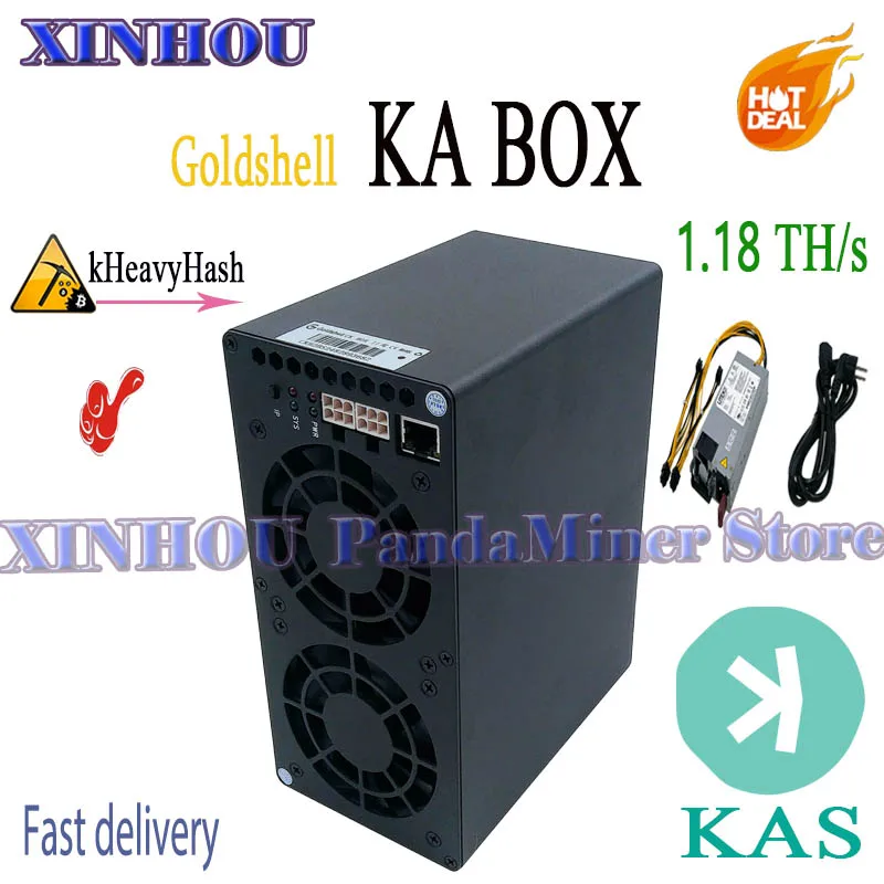 

Goldshell KA BOX Miner с блоком питания 1.18th/s Kaspa KAS Miner, подходит для домашней майнинга, низкий уровень шума, лучше, чем аналогичная деталь Mini-Doge