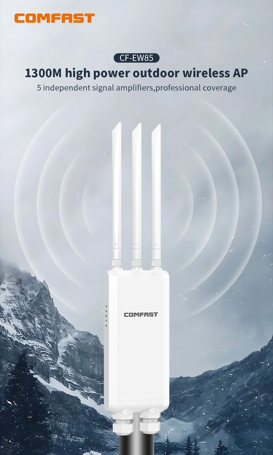 COMFAST AC1200 Hochleistungs-Outdoor-WLAN-AP Dual-Band 2,4G 5G Langstrecken-Repeater IP66 Wasserdicht für Bauernhof Ländliche Gärten Dächer – Detail 14