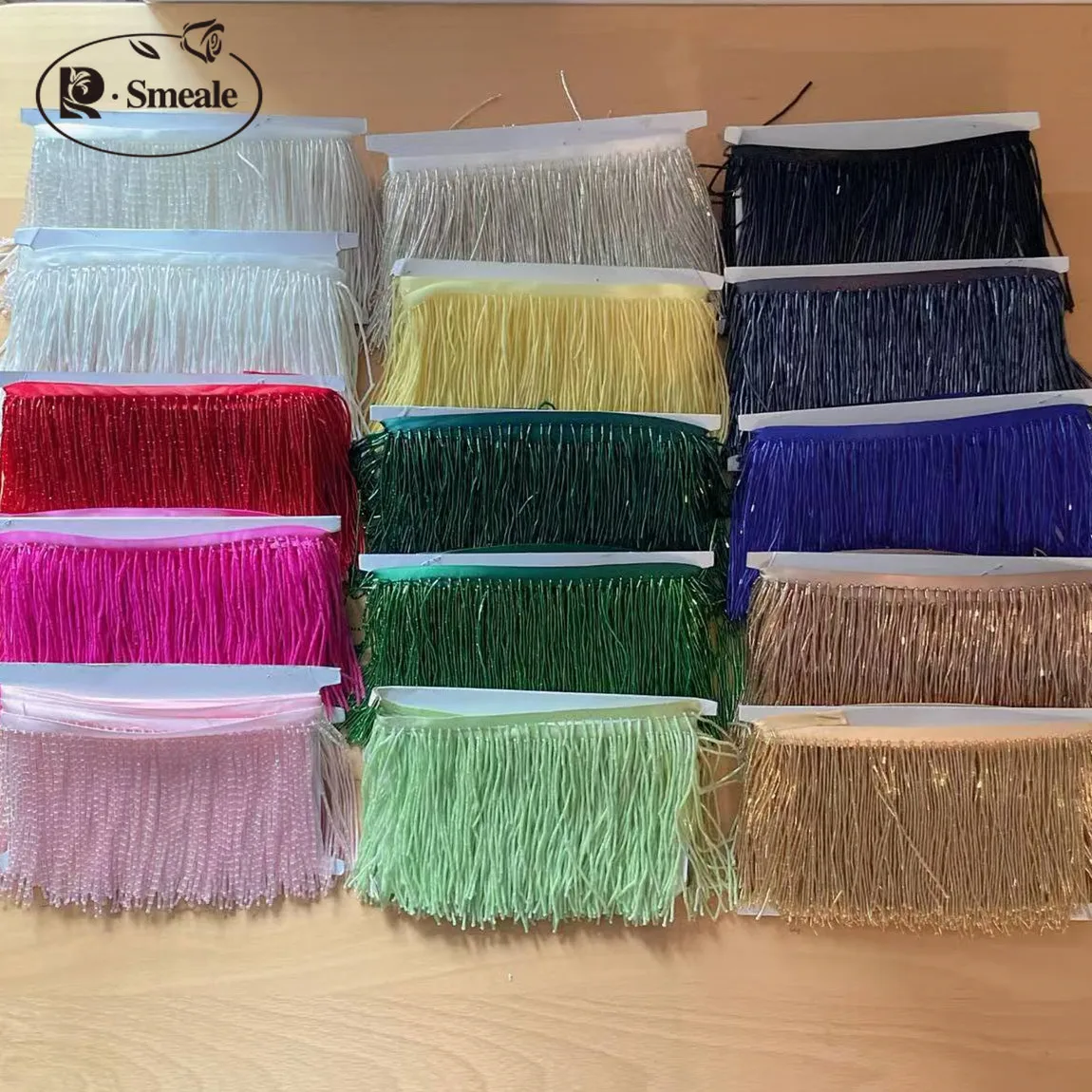 Rohrquasten-Kleiderzubehör, Spitzenbesatz, Hochzeits- und Abendkleid, Perlenverzierung, RS24495, 15 Farben, 10 cm Breite – Detail 2