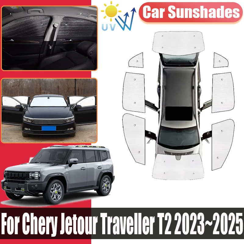 

Анти-УФ-защита для Jetour Traveller T2 2023 2024 2025 ICH-X K3, автомобильные чехлы, солнцезащитный козырек с полным покрытием, блоки конфиденциальности, аксессуары для солнцезащитного козырька