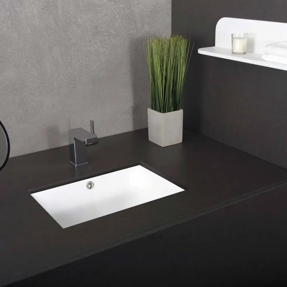 DAX  Ceramic Square Single Bowl Undermount Bathroom Basin
