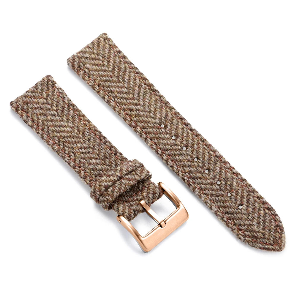 Vintage-Armband aus echtem Leder, Tweed-Nylon, 18 mm, 20 mm, 22 mm, Schnellverschluss-Webarmband für Omega für Seiko Smartwatch-Uhrenarmband