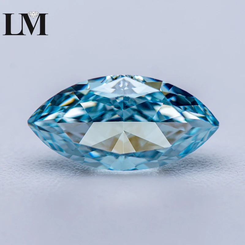 High Carbon Diamond Cubic Zirconia Ice Blue Color Marquise Shape 5A 4k Crushed Ice Cut Lab CZ Gemstone Extremely Shiny Quality