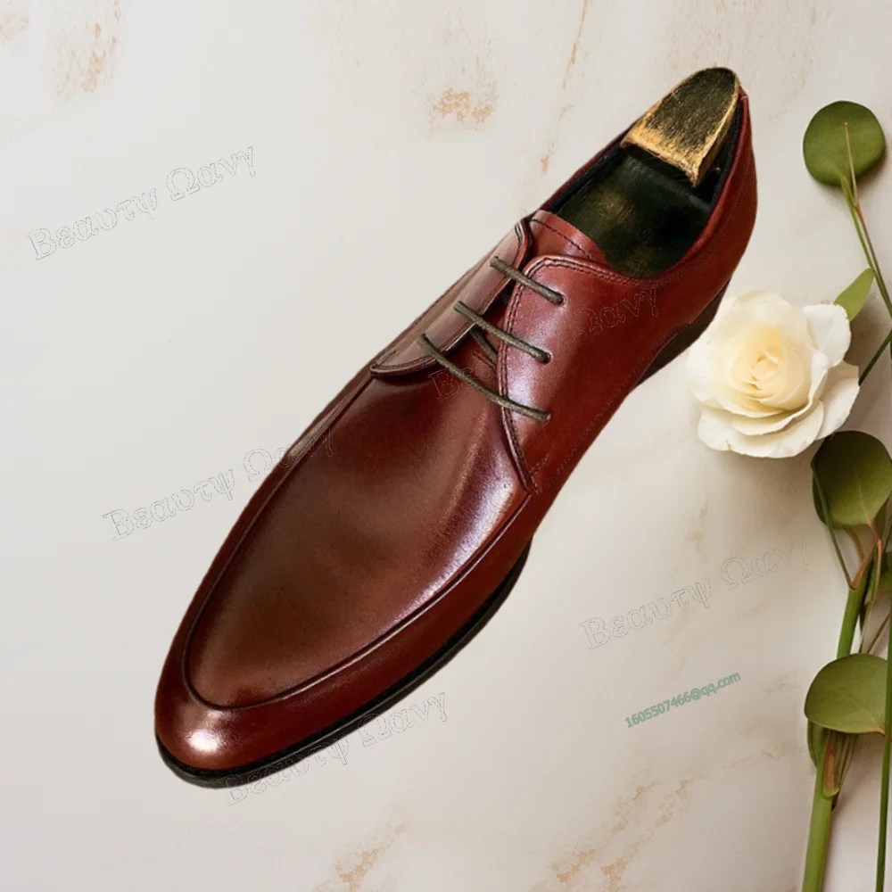 البني الصلبة موجزة الدانتيل يصل مضخات الرجال أحذية الحفلات ديكور الرجال فستان أحذية السادة الانزلاق على أحذية الحفلات حجم كبير 47 Sprig الخريف #1
