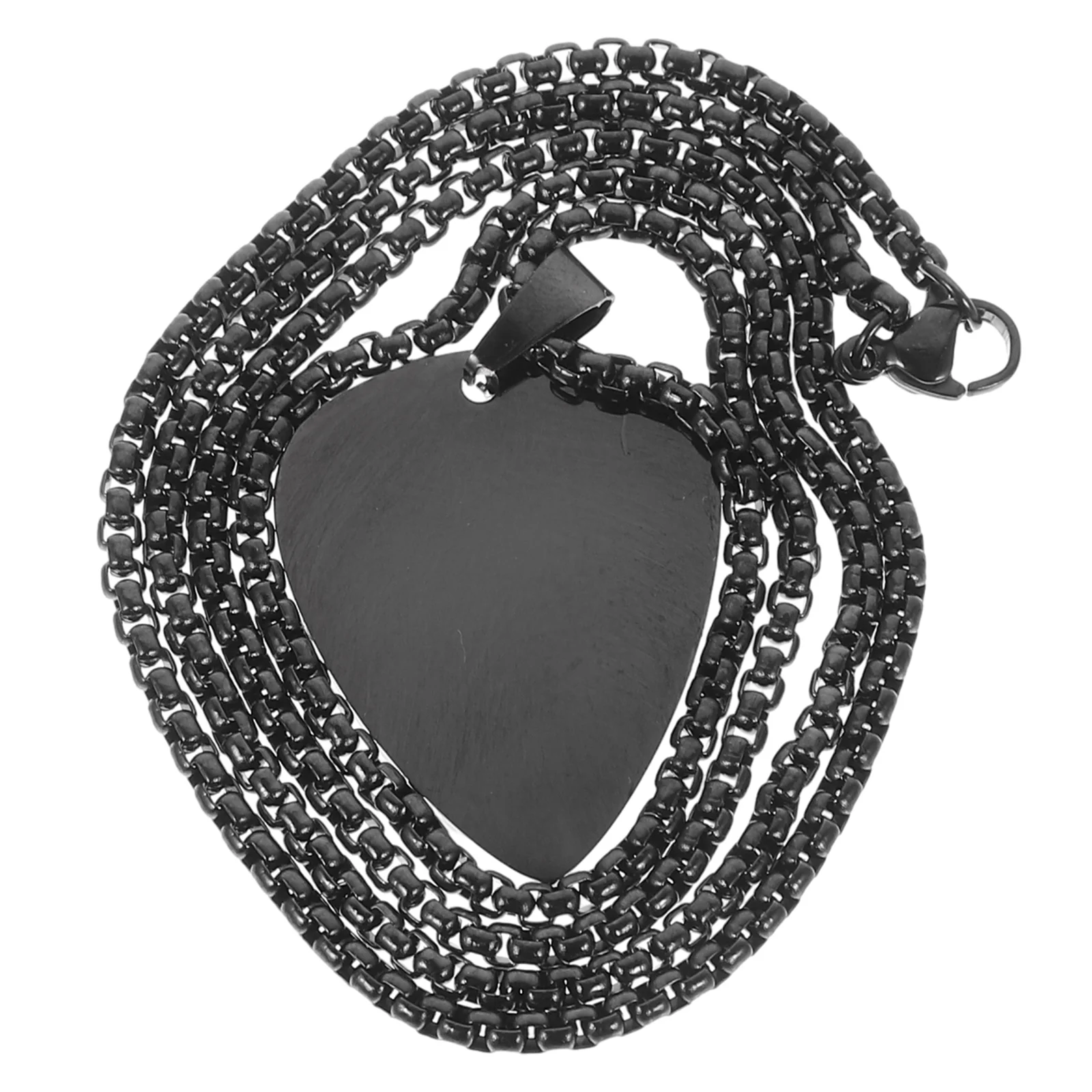 

Guitar Pick Necklace Sweater Pendant Necklace Stainless Steel Black Clavicle Chain Women Men Sweater Fashion Jewelry Accessory