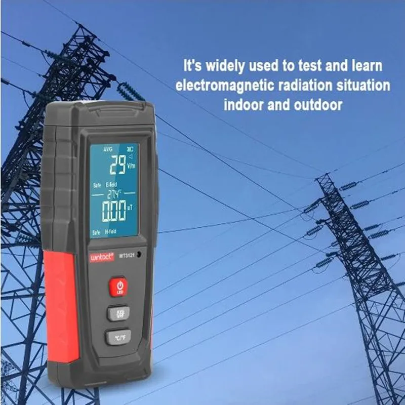 Imagem -04 - Medidor Handheld Digital Lcd Emf Testador de Radiação Eletromagnética Dosímetro Elétrico de Campo Magnético Detector Wt3121