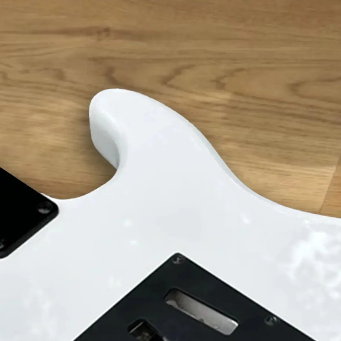 Customized Left Handed White 6-string Electric Guitar Black Pickguard Scalloped Maple Fretboard,Black hardqare OEM