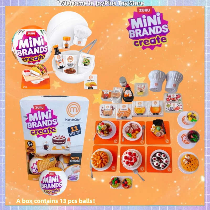 Zuru 5 Surprise Mini Brands Create Master Chef Serie 2 Caja Sorpresa DIY Comida Sushi Mantequilla Pollo Carne Miniaturas Coleccionables Juguetes para Niños