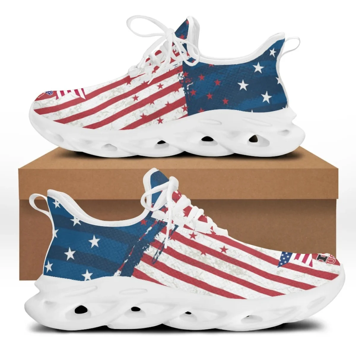 American Flag Statue Of Nation Style Print Flat Shoes For Women Cool Sneaker For Female Spring Summer Woman Footwear