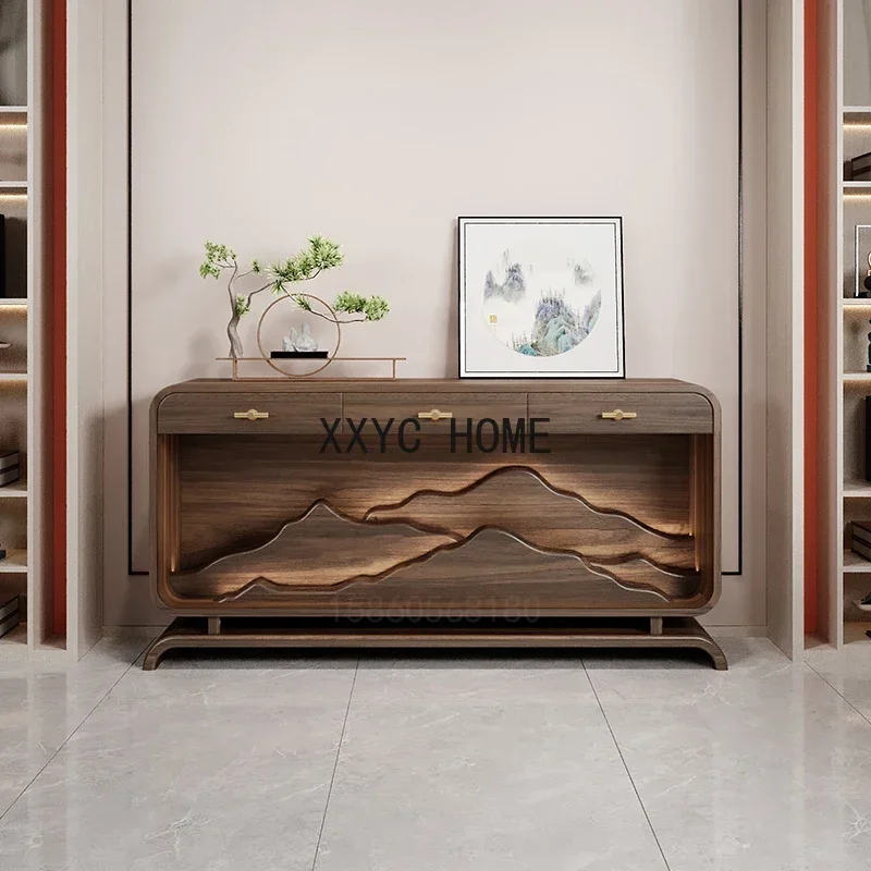 TAO A Long Narrow Table Light Luxury Zen Wall Side View Hallway Decoration Entrance Cabinet