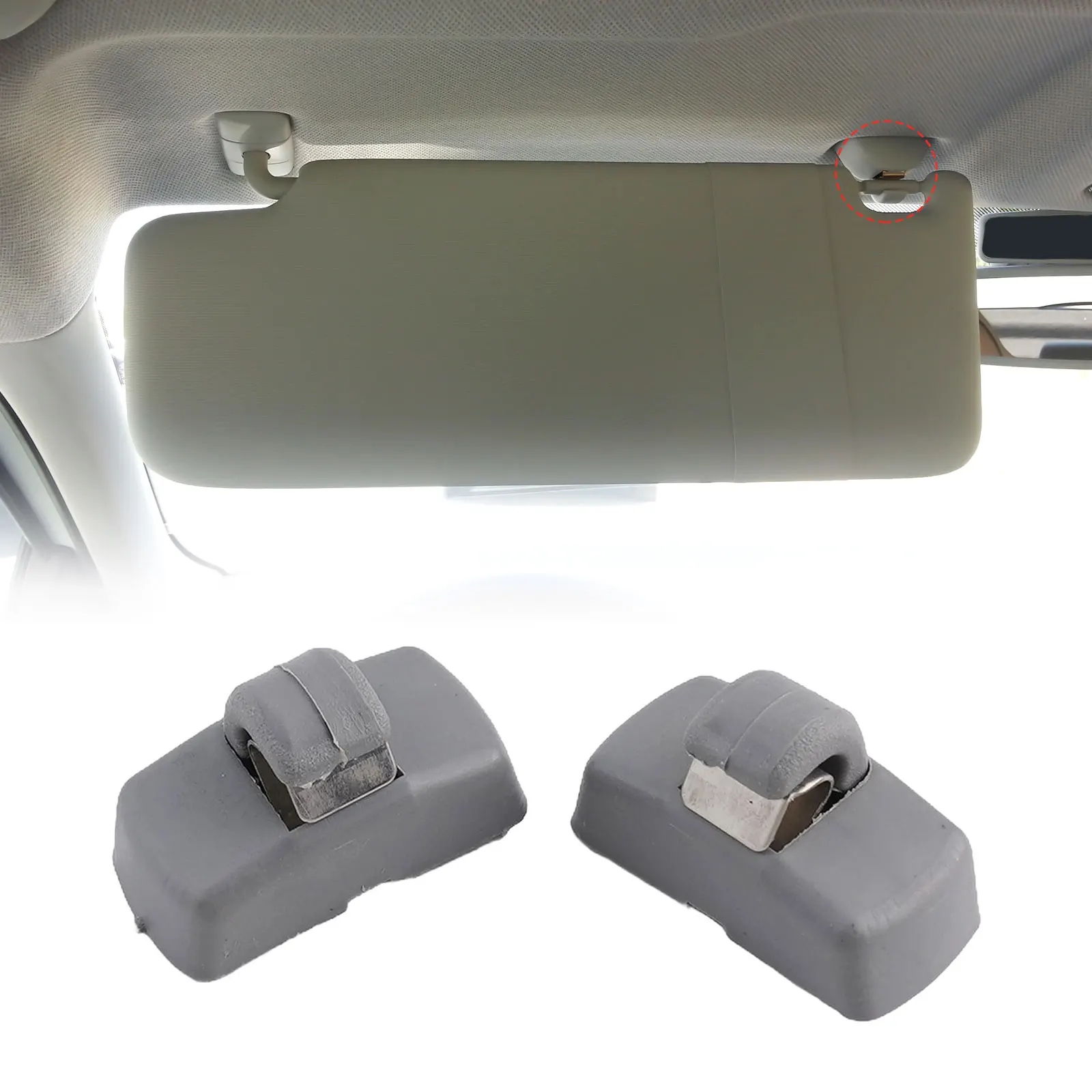 for skoda Sun Visor Clips Front Sun Visor Hook Clips Stylish Gray Color ABS Material Anti-wear And High Reliability