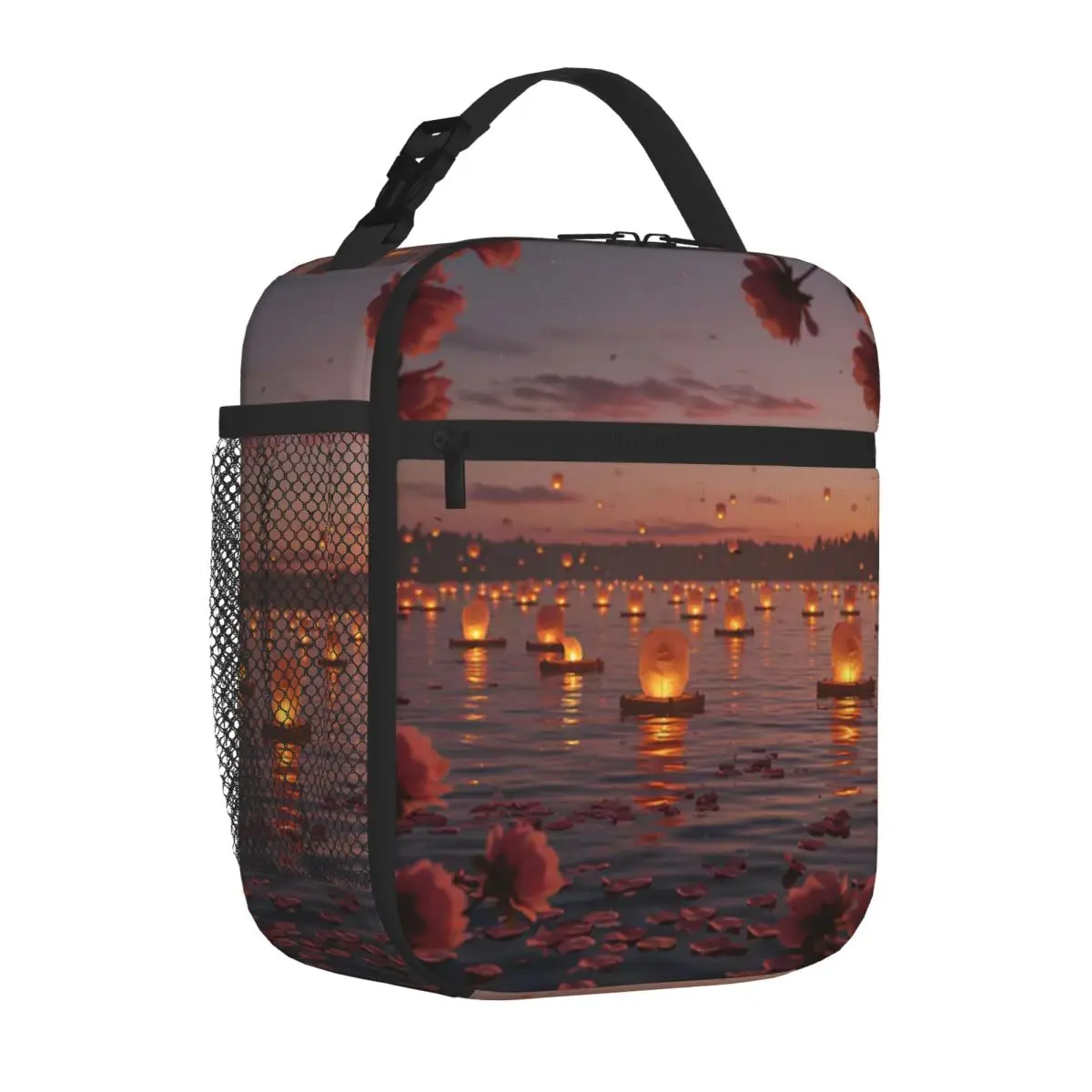 Bolsa Térmica Compacta para Almuerzo con Diseño Floral de Groenlandia, Ideal para el Trabajo y Meriendas