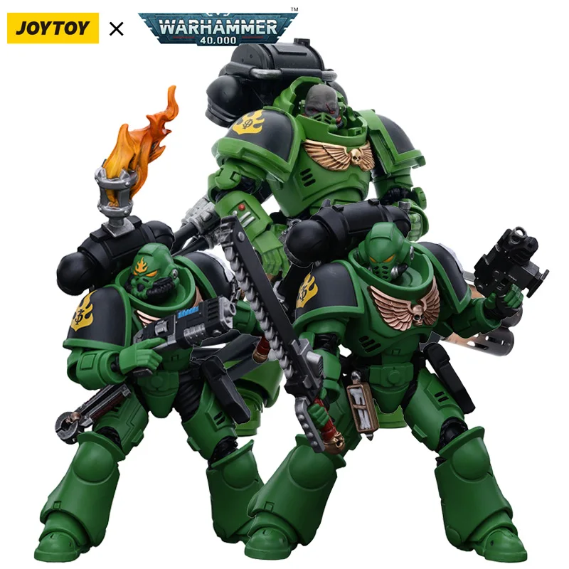 

JOYTOY Salamanders Intercessors Sergeant Tsek'gan Brother Haecule Eradicators Brother Xavak 1/18 Action Figure Warhammer 40K Toy
