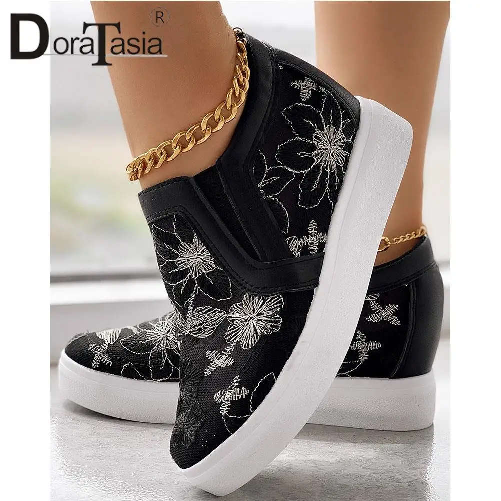 Brand Design Ladies Platform Summer Autumn Loafers Fashion Breathable Mesh Embroider Flower women's Flats Casual Shoes Woman