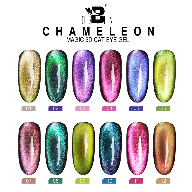 5D Cat Eye Magnetic Gel Nail Polish UV LED Chameleon Purple Blue Enamel Cat Eye Magnetic 7.3ML Nail Art Varnish Design Manicure