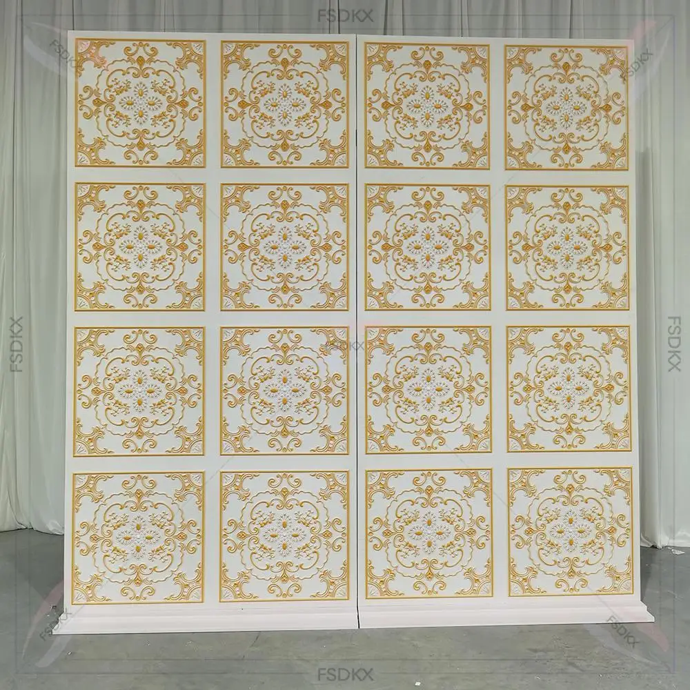 

Wedding Props Floral Backdrop Set 3D Flower Craft Arch Stand Customized Size Event Backdrop