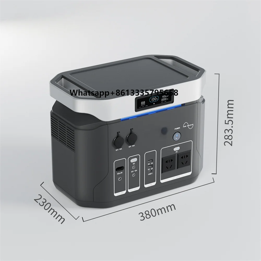 

Portable 1000W/1200W/1500W LiFePo4 Battery Power Station MPPT Solar Panel Pure Sine Wave Electric Charging System Solar Energy