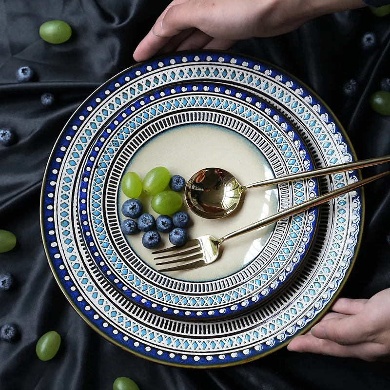 Exotic American Sle Cerc Plate Large Salad Fruit Plate Creative Steak Plate Dining Utensils Home Use Diwaer Se