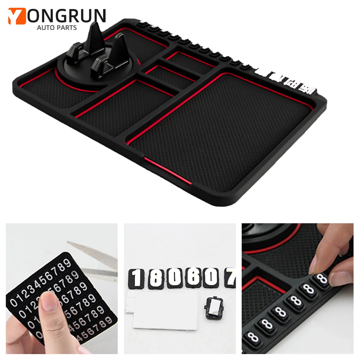 Automotive Instrument Multifunktionale Pad Anti Slip Pad Für Rotierenden Telefon Halter Parkplatz Zeichen Auto Innen Dekoration Halterung