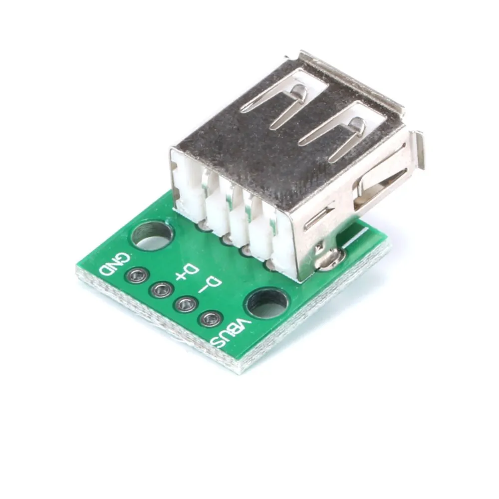 1/10pcs USB2.0 Female to 4P DIP Switch USB Adapter Plate Board PCB Module USB 2.0 Socket Turn DIP4P 2.54MM Connector Pinboard