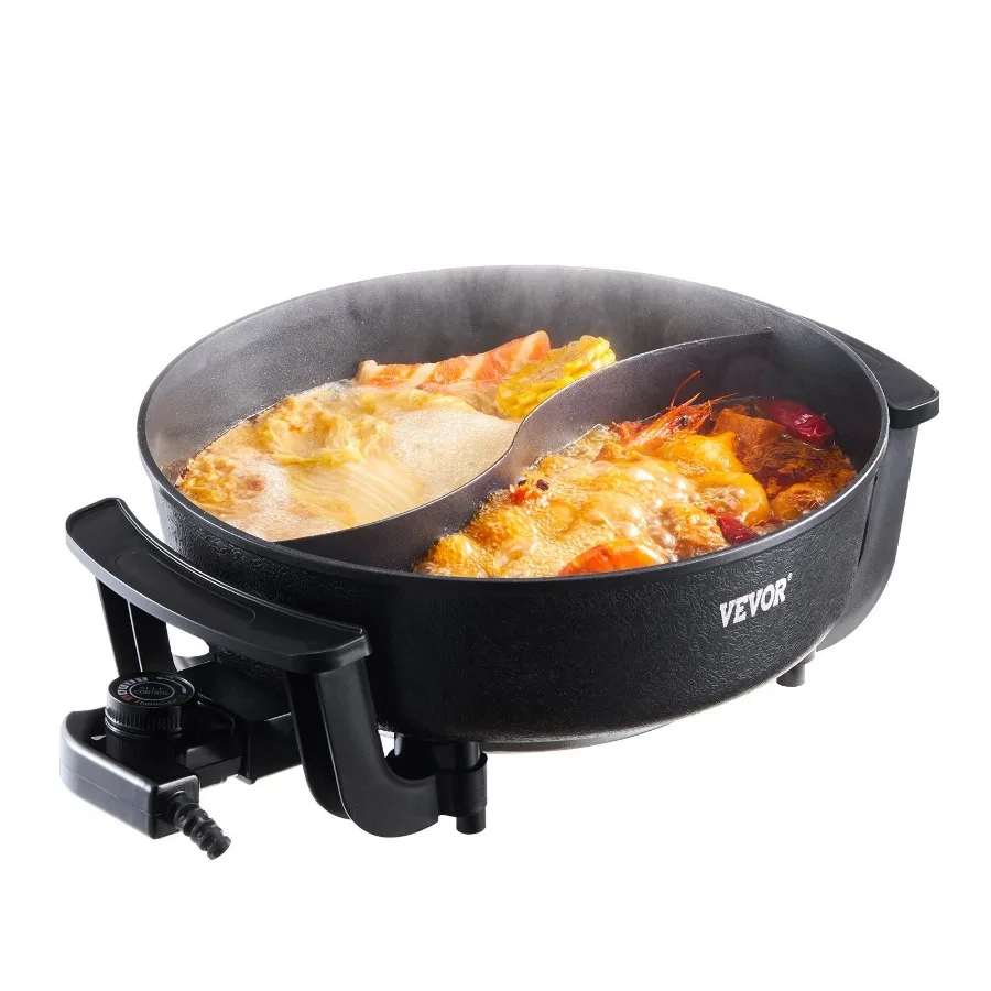 

Electric Hot Pot 5 L NonStick Shabushabu Hot Pot with Divider for 610 People