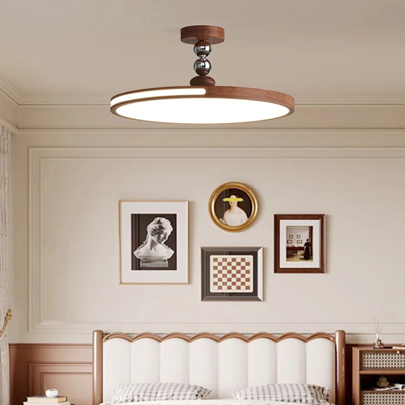 Bedroom Ceiling Light New Cream Style Minimalist Restaurant Semi Suction Pendant Light Home Decor Study Hotel Room Led Lamp