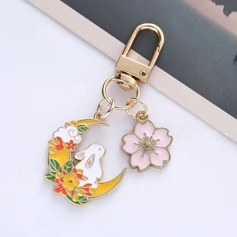 Cute Rabbit Keychain, Sakura Moon Rabbit Keychain Best Gift