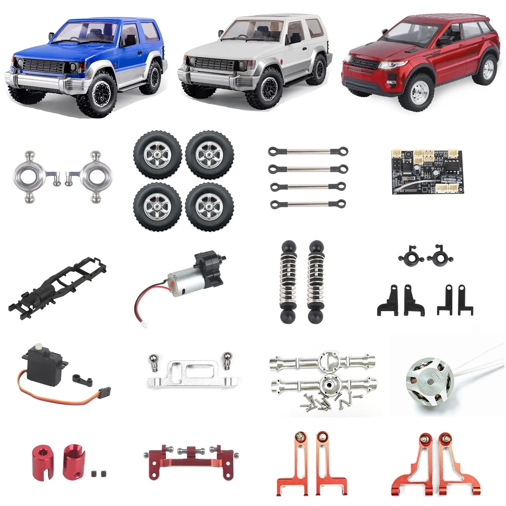 LDRC LD1297 LD1297S LD1299 Metall-Upgrade-Teile DIY-Teile Originalteile Vorder- und Hinterarm Antriebswelle Reifen Motor Getriebe Servo Getriebe