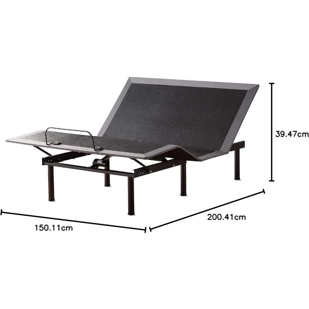 Adjustable Base – Bed Frame with Head and Foot Incline – Wireless Remote Control – Premium Quiet Motor, Queen size